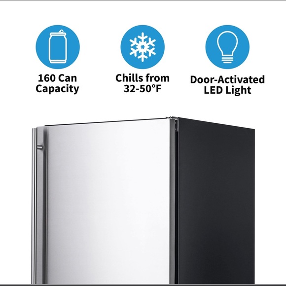 Newair 24” Outdoor Fridge Weatherproof Stainless Steel with Auto-Closing Door - Picture 9 of 9